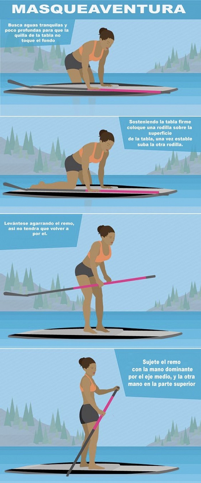 como subirse a una tabla de paddle surf